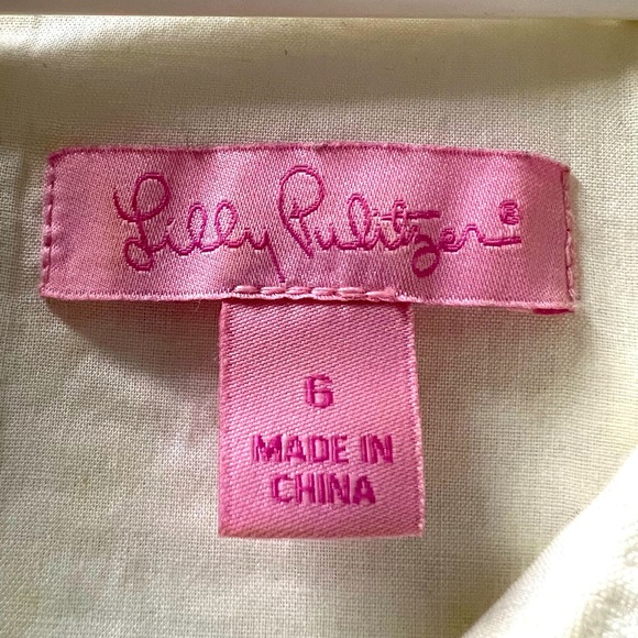 Lilly Pulitzer White Sleeveless Woman’s Blouse SZ 6 - Picture 3 of 3